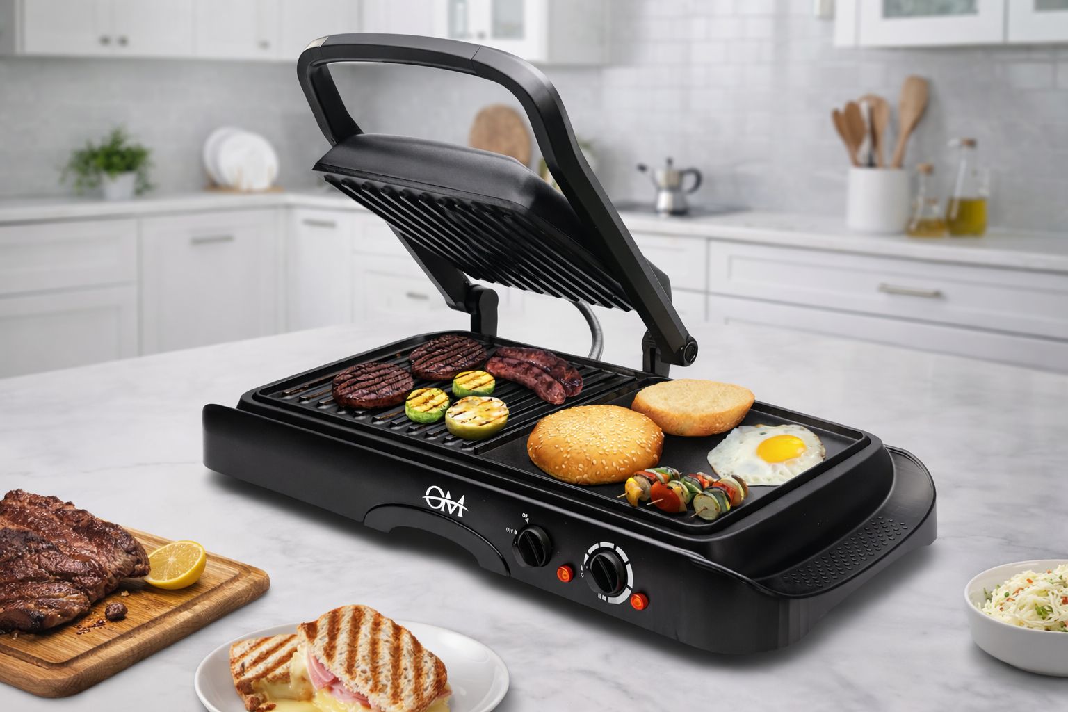 PARRILLA GRILL 2 EN 1 ELECTRICA PAR-2000 — Sin marca