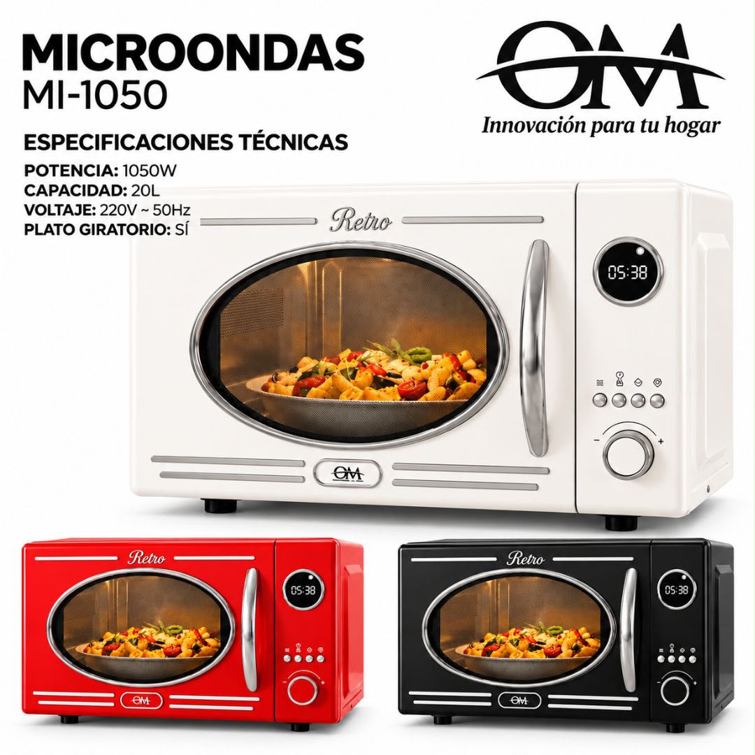 MICROONDAS DIGITAL RETRO 20L