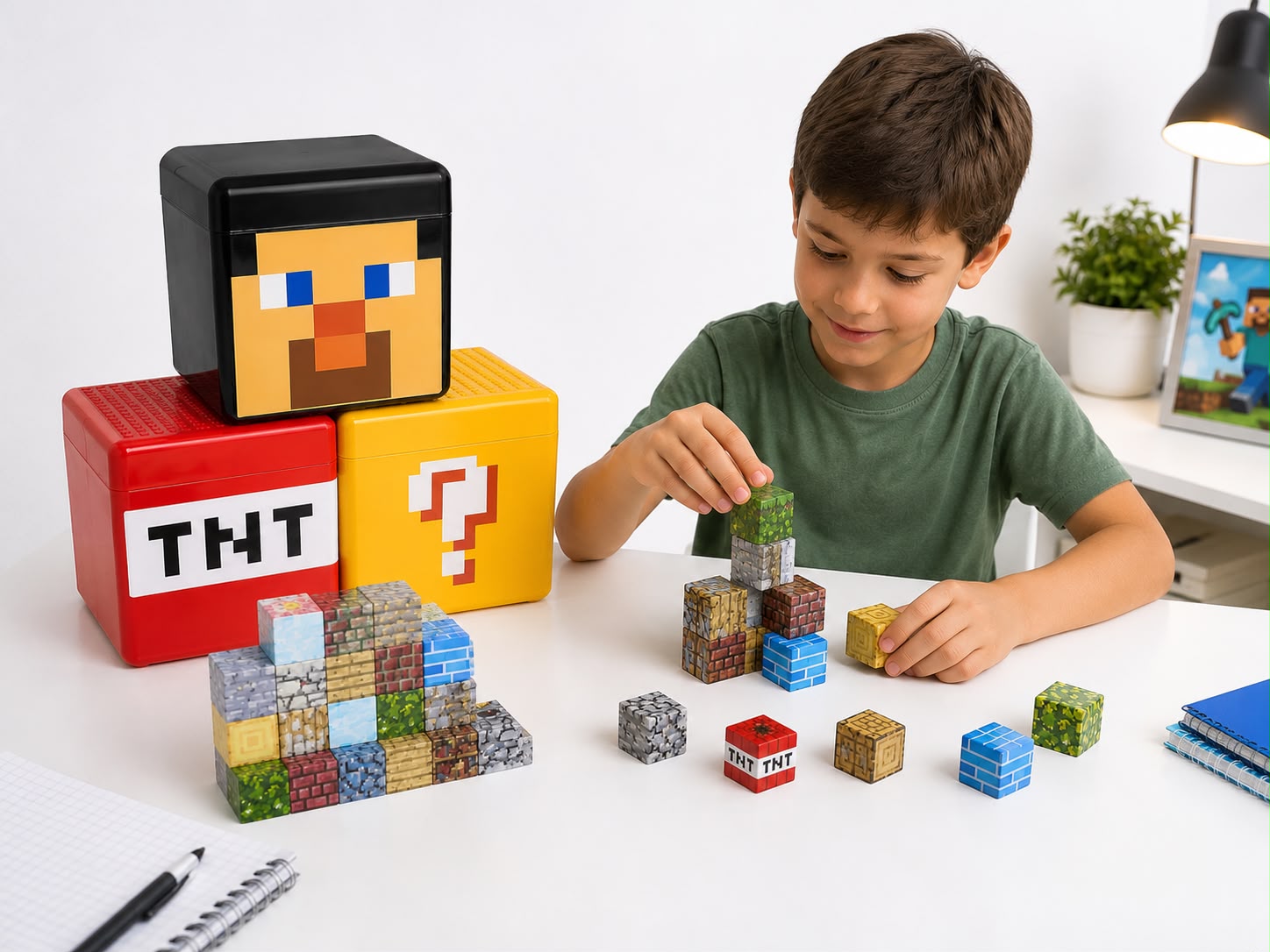 CUBOS MAGNETICOS DE 100 BLOQUES + 5 MUÑECOS