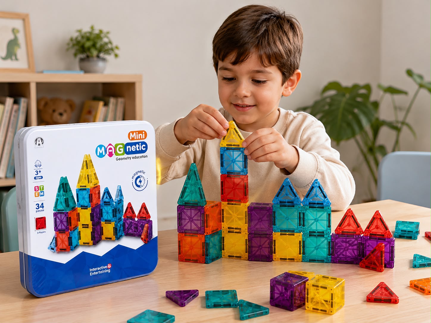 JUEGO MAGNETICO BLOQUES 34 PCS DISPLAY JY-26-080